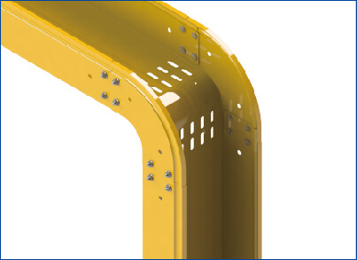 金属光纤槽道下垂直安装示意图