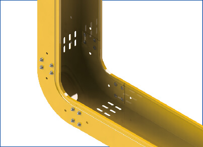 金属光纤槽道上垂直安装示意图